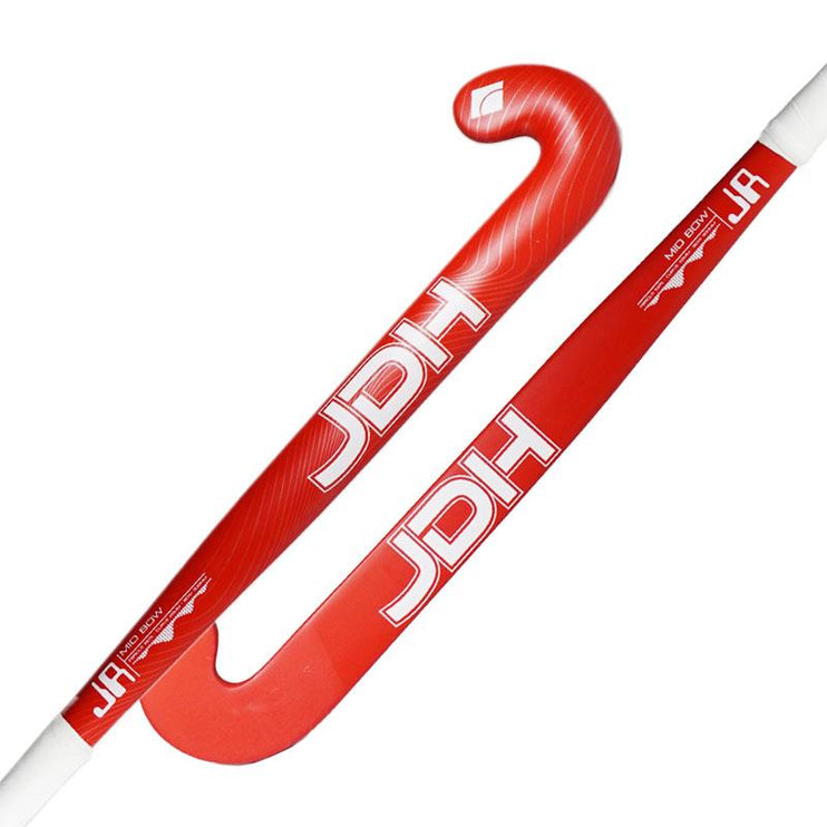 JDH Junior Mid Bow Hockey Stick Red 2024