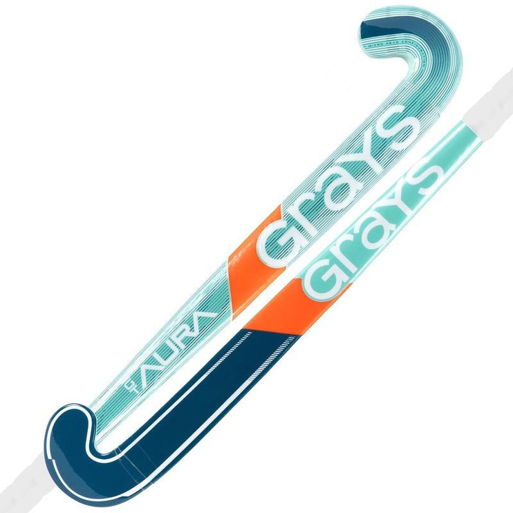 Grays Aura GT Teal/Navy Hockey Stick 2026/27 - starter stick with a Classic bow and professional teal/navy graphics