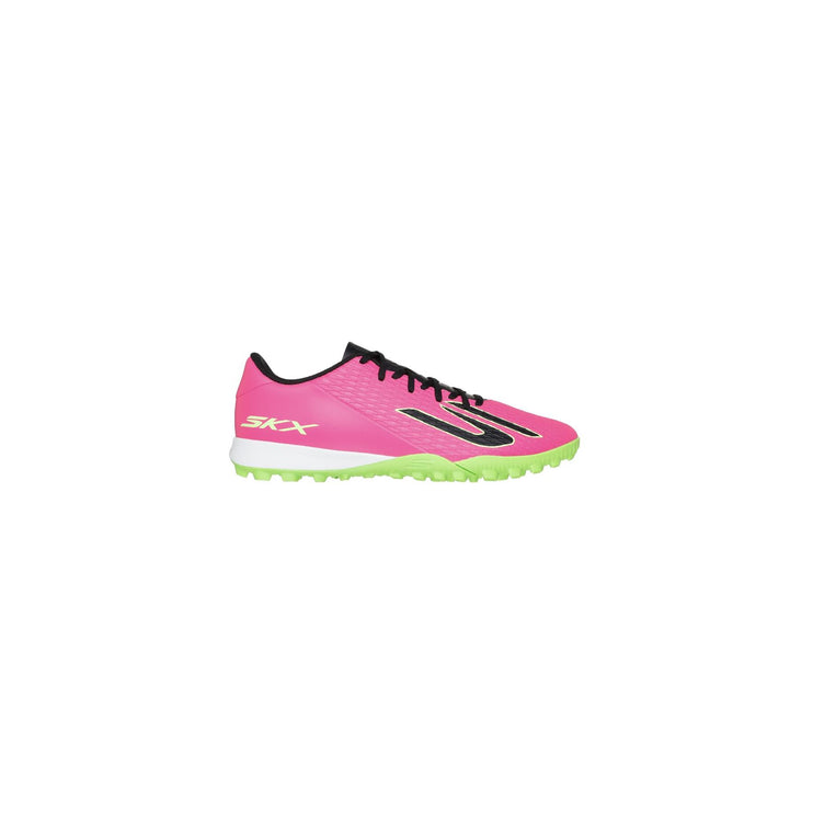 Skechers SKX_2 Club TF Football Boots in Pink/Black Lateral view showing the P.S.C. molding