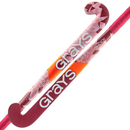 Grays Aftershock Ultrabow MC Junior Wooden Hockey Stick Pink/Red 2024