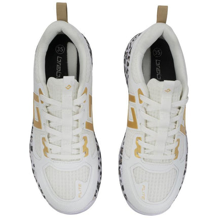 Brabo Tribute Junior Hockey Shoes White/Gold/Leopard + Slides 2026/2027