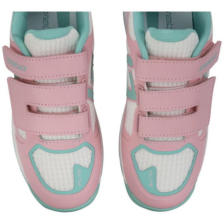 Brabo Force Velcro Junior Hockey Shoes Pink/Aqua 2026/2027