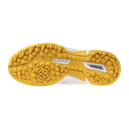 Mizuno Wave Lynx 2 Junior Hockey Shoes White/Fiery Coral 2/Citrus 2025