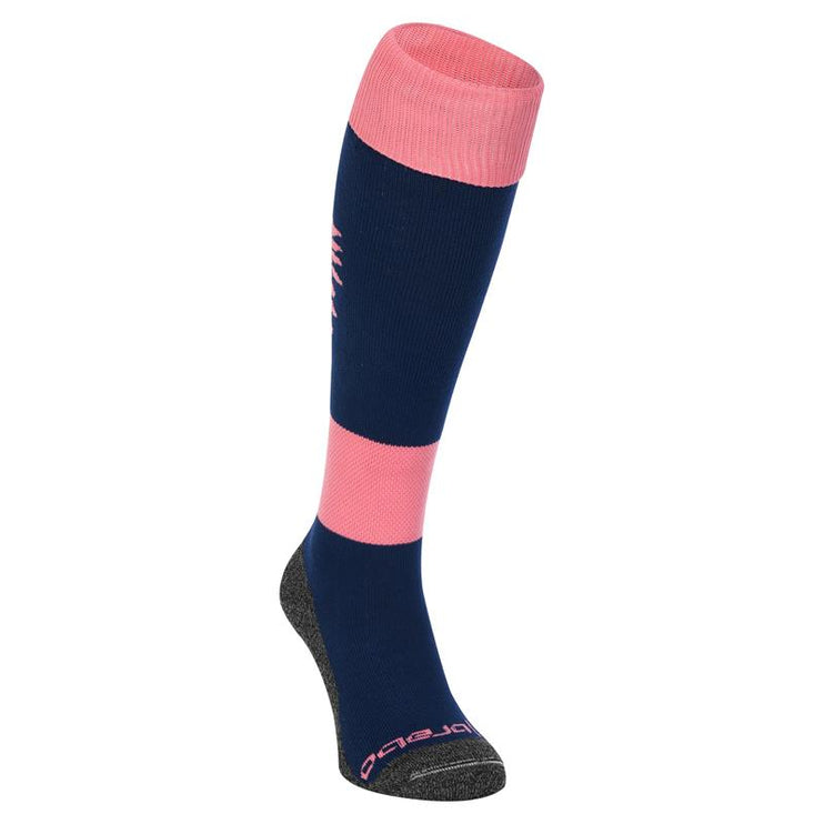 Brabo Hockey Socks - Flowers Soft Pink/Navy