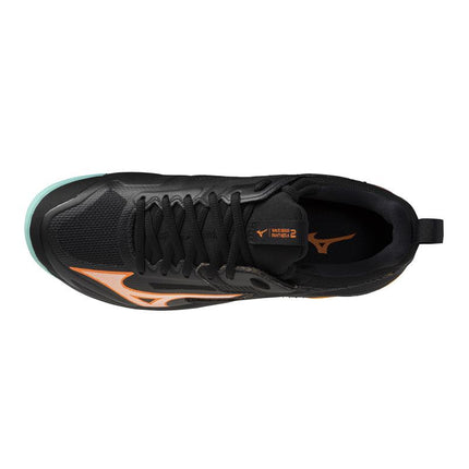 Mizuno Wave Panthera 2 Hockey Shoes Black/Tangelo/Ice Green 2025