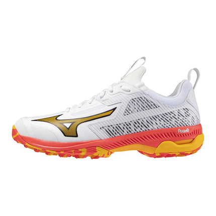Mizuno Wave Panthera 2 Hockey Shoes White/Fiery Coral 2/Citrus 2025
