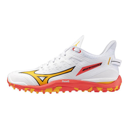 Mizuno Wave Leopardus Hockey Shoes White/Fiery Coral 2/Citrus 2025