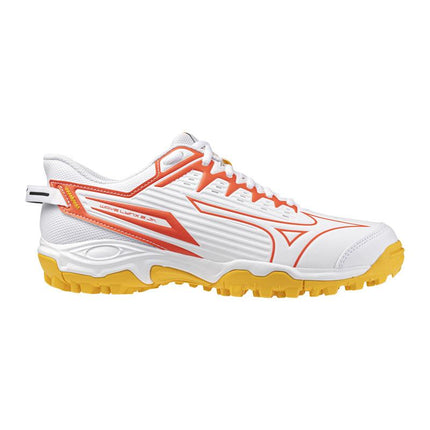 Mizuno Wave Lynx 2 Junior Hockey Shoes White/Fiery Coral 2/Citrus 2025