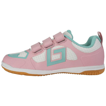 Brabo Force Velcro Junior Indoor Hockey Shoes Pink/Aqua 2026/2027