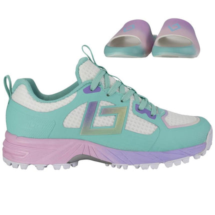Brabo Tribute Junior Hockey Shoes Aqua/Tie Dye + Slides 2026/2027