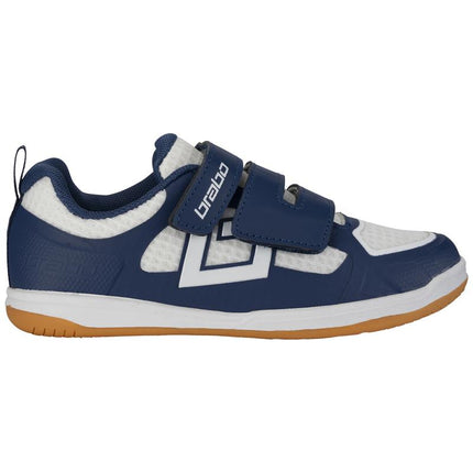 Brabo Force Velcro Junior Indoor Hockey Shoes Navy/White 2026/2027