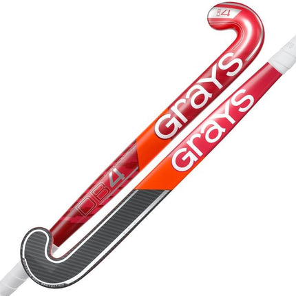 Grays DB 4 Junior 2026/27 Hockey Stick - Red/Silver Graphene-infused junior Dynabow stick