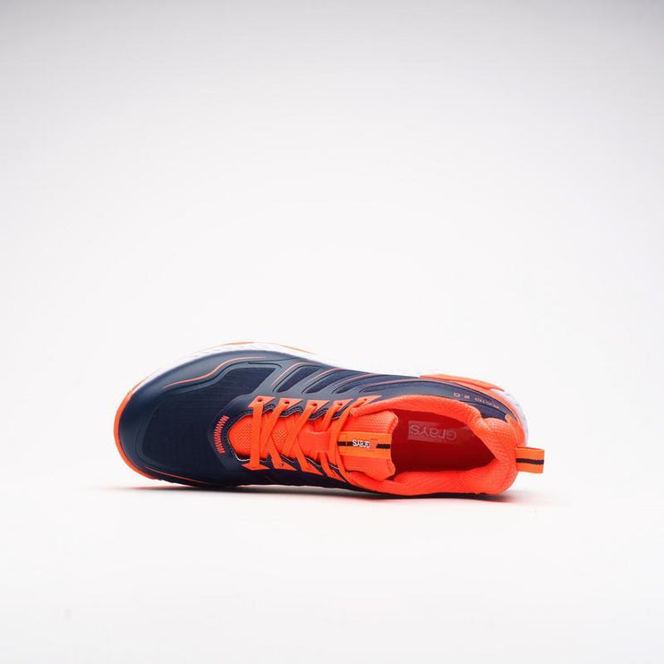 Grays Raid 2.0 Junior Hockey Shoes Navy/Orange 2024