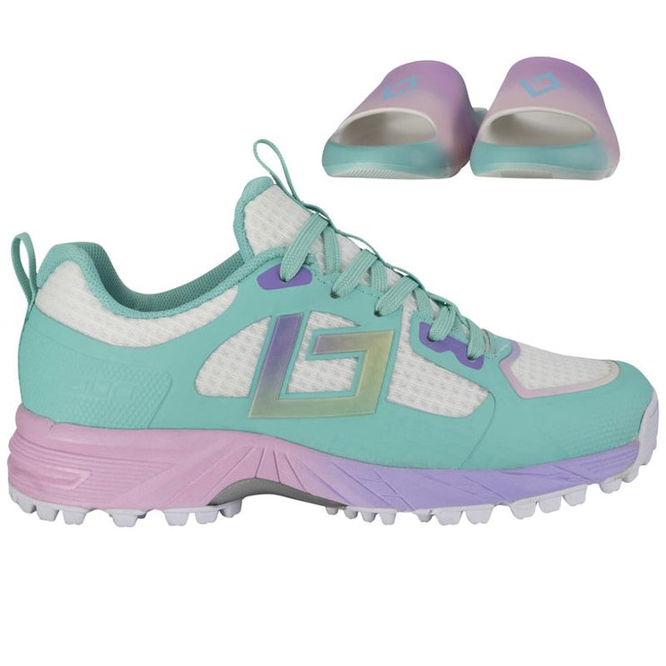 Brabo Tribute Hockey Shoes Aqua/Tie Dye + Slides 2026/2027