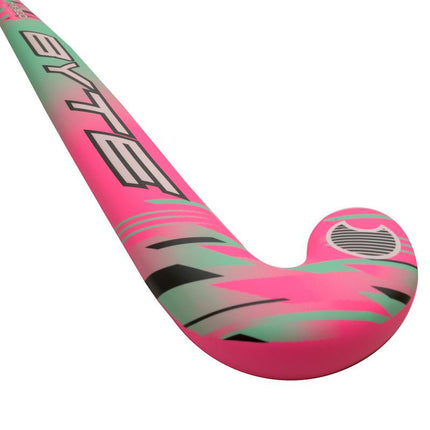 BYTE HX800 Wooden Junior Hockey Stick 2024 Teal/Pink