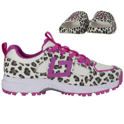 Brabo Tribute Junior Hockey Shoes Leopard/Pink + Slides 2026/2027