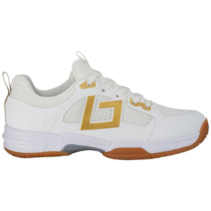 Brabo Tribute Junior Indoor Hockey Shoes White/Gold 2026/2027