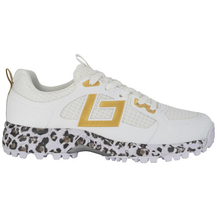 Brabo Tribute Hockey Shoes White/Gold/Leopard + Slides 2026/2027