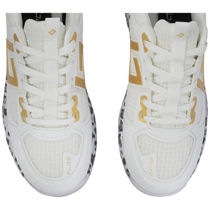 Brabo Tribute Hockey Shoes White/Gold/Leopard + Slides 2026/2027