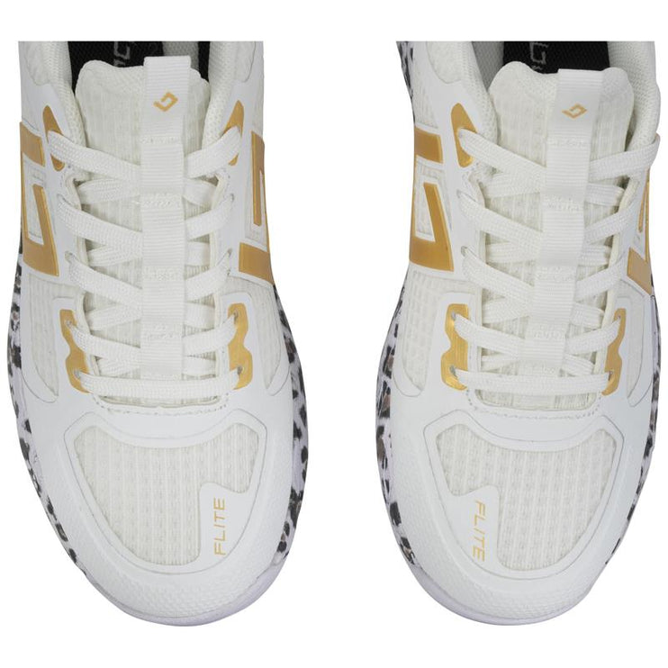Brabo Tribute Hockey Shoes White/Gold/Leopard + Slides 2026/2027