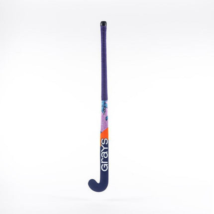 Grays Aftershock Ultrabow MC Junior Wooden Hockey Stick Purple/Blue 2024