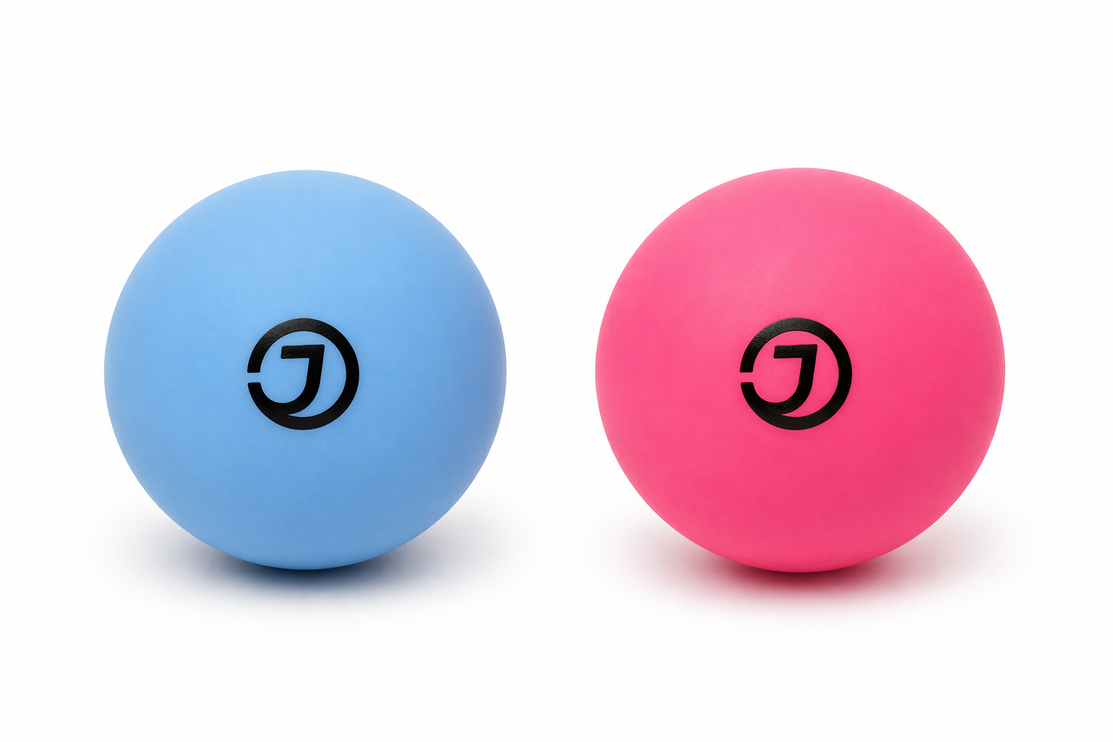 Justa Squeezy Training Hockey Balls in Pink and Blue | Soft lightweight balls for indoor practice