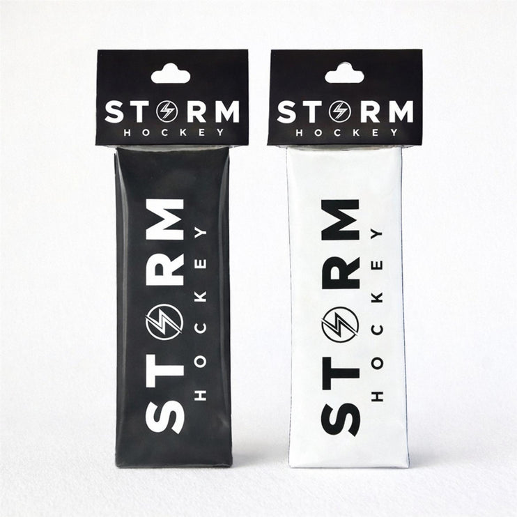 The Storm Sleeve hockey overgrip in Black and White 50cm waterproof heat-shrink sleeves.