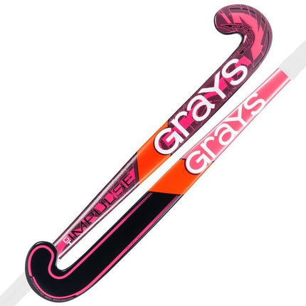 Grays Impulse GT Hot Red/Black Hockey Stick 2026/27 - High-visibility starter stick with a Classic bow profile