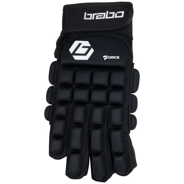 Brabo Force Full Finger Indoor Hockey Glove Right Hand Black