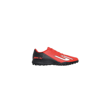 Skechers SKX_2 Club TF Football Boots in Red/Black Lateral view showing the P.S.C. moulding