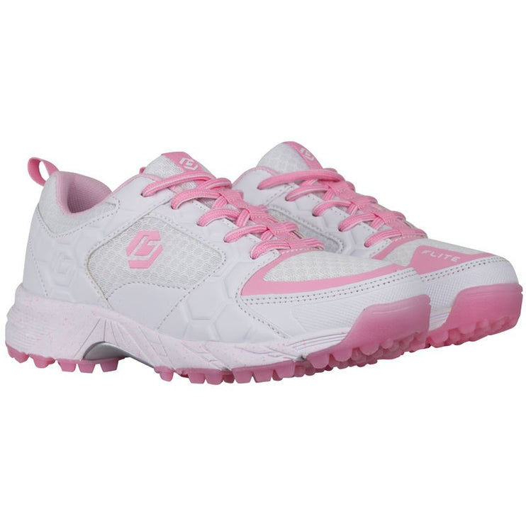 Brabo Tribute Junior Hockey Shoes 2022 White/Pink