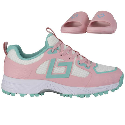 Brabo Tribute Hockey Shoes Pink/Aqua + Slides 2026/2027