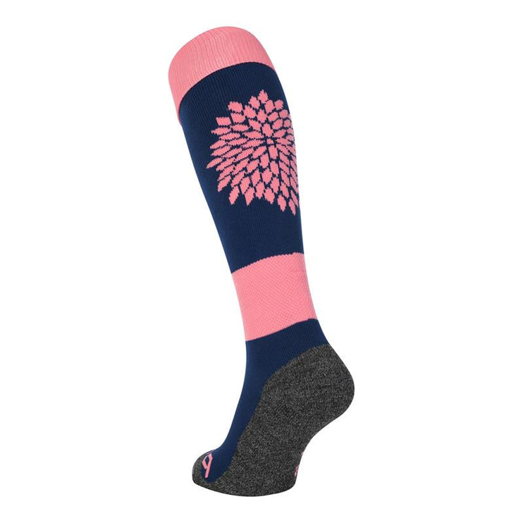 Brabo Hockey Socks - Flowers Soft Pink/Navy