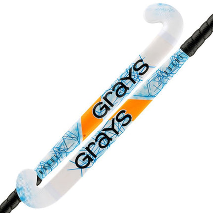 Grays Rogue Ultrabow Micro Junior Wooden Hockey Stick White/Blue 2022