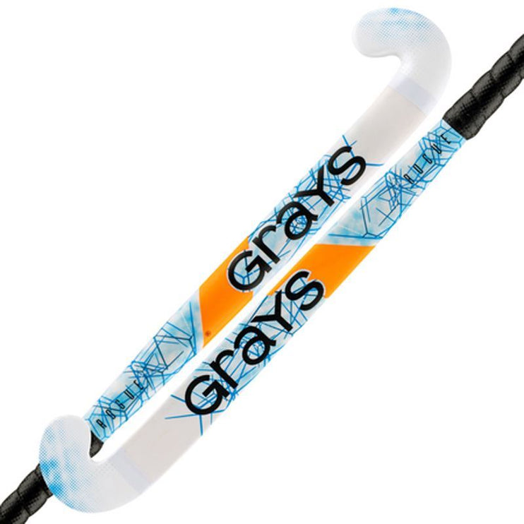 Grays Rogue Ultrabow Micro Junior Wooden Hockey Stick White/Blue 2022