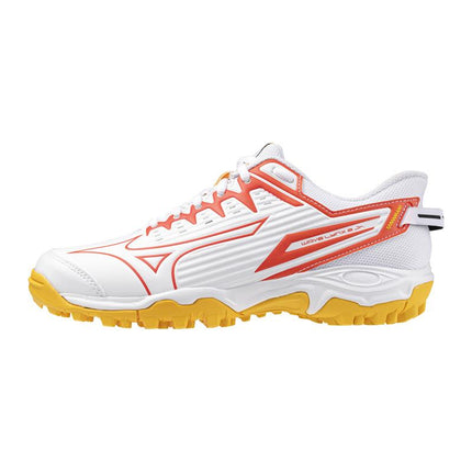 Mizuno Wave Lynx 2 Junior Hockey Shoes White/Fiery Coral 2/Citrus 2025
