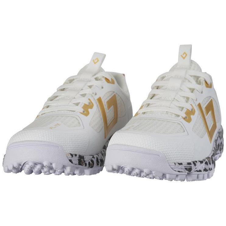 Brabo Tribute Hockey Shoes White/Gold/Leopard + Slides 2026/2027