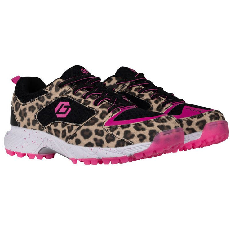 Brabo Tribute Junior Hockey Shoes 2022 Leopard/Pink