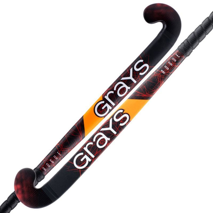 Grays Rogue Ultrabow Micro Junior Wooden Hockey Stick Black/Red 2023