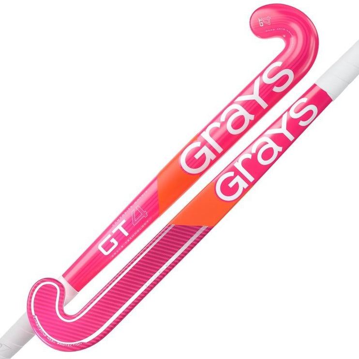 Grays GT 4 Junior 2026/27 Hockey Stick - Hot Red Midbow junior stick with tinted aluminised fabric