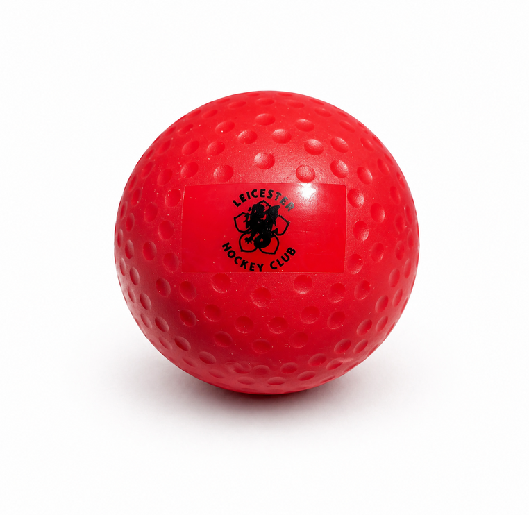 LHC Dimple Practice Hockey Ball featuring the custom printed LHC club logo.