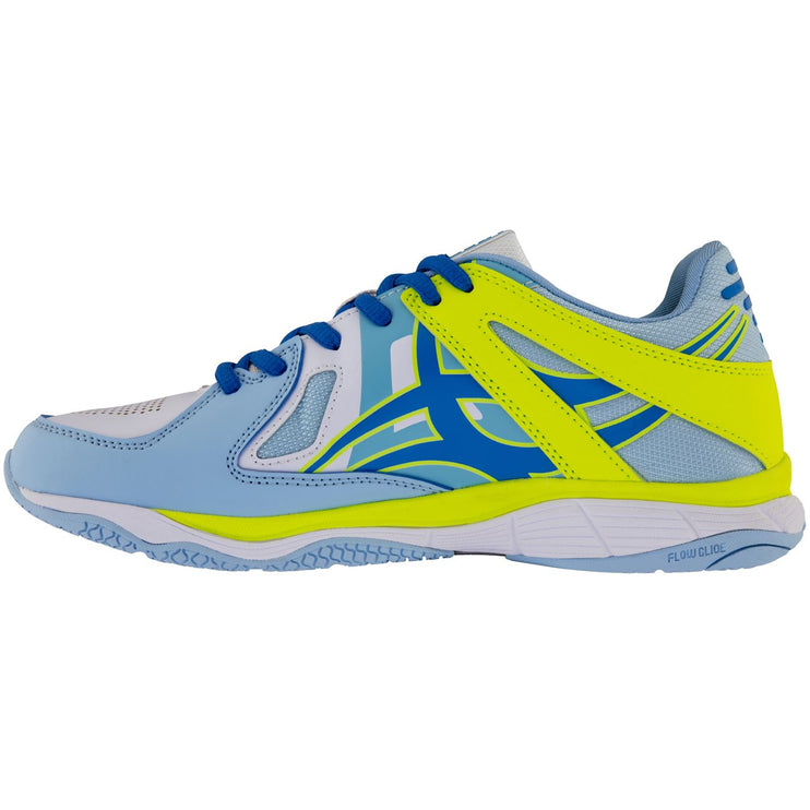 Gilbert Flare Netball Shoes White/Sky/Volt