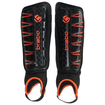 Brabo Shinguard F4 with Ankle Sock #Black/Orange