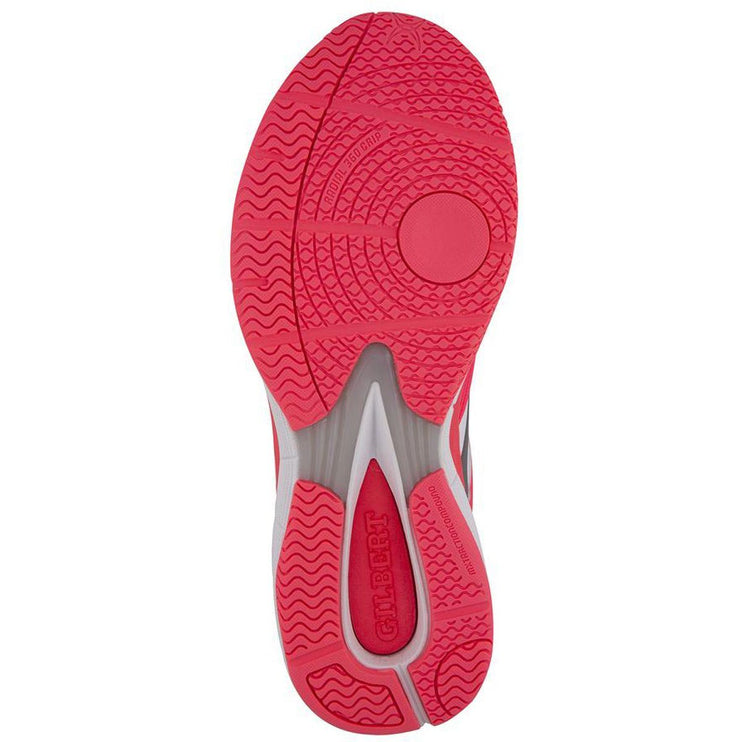 Gilbert Flare Netball Shoes White/Grey/Hot Red
