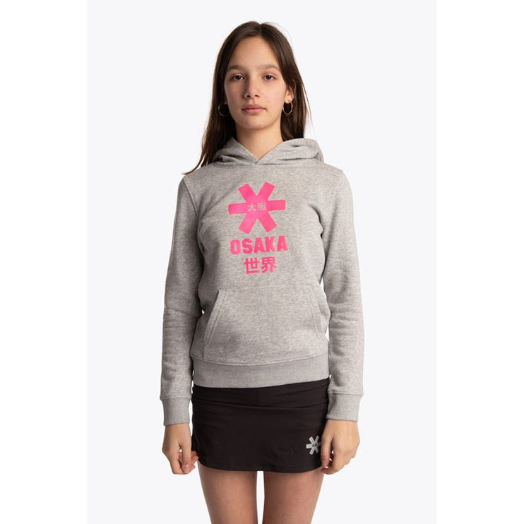 Osaka Deshi Kids Hoodie Pink Star Heather Grey