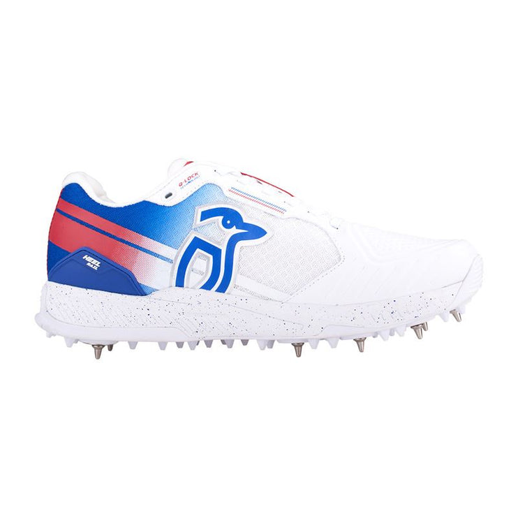 Kookaburra KC 1.0 Spike Junior Cricket Shoes White/Blue/Red 2024