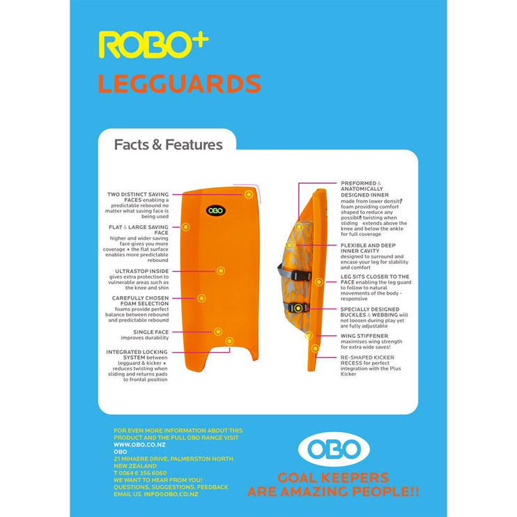 OBO ROBO+ Plus Leg Guards Blue