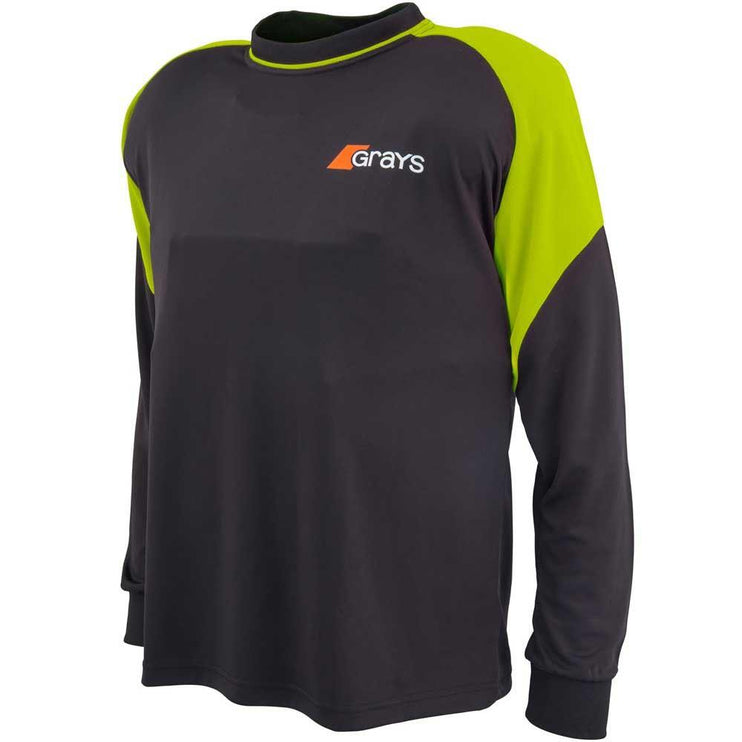 Grays Nitro Long Sleeve Junior Goalie Smock Black/Fluo Yellow