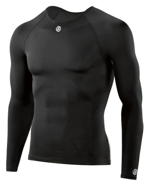 Skins DNAmic Team Mens Compression Long Sleeve Baselayer Top Black