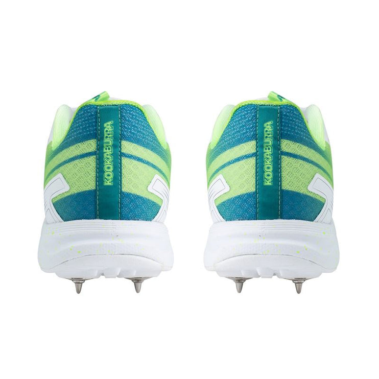 Kookaburra KC 2.0 Spike Cricket Shoes White/Lime 2024